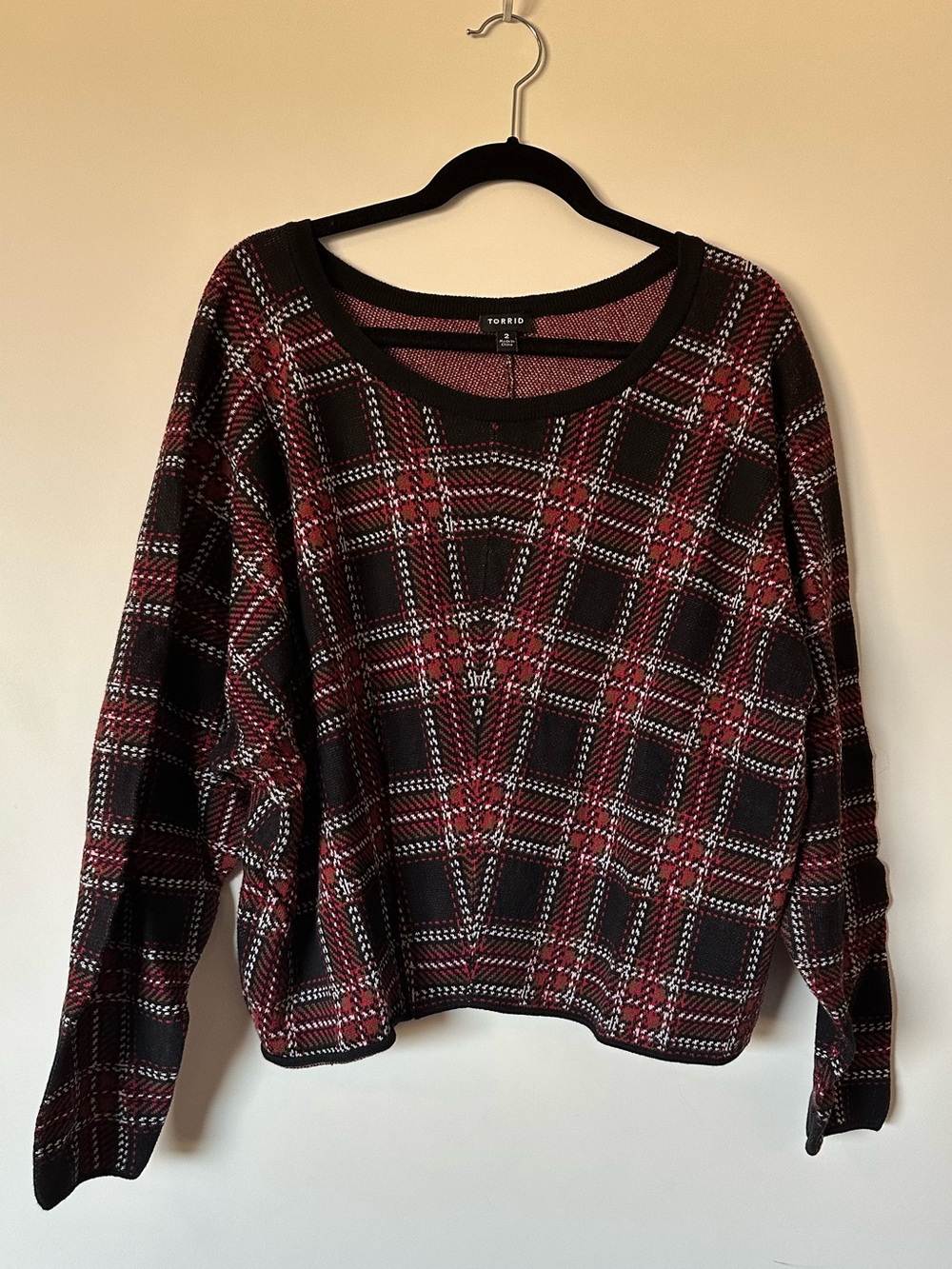 Torrid Cropped Plaid Sweater Size 2